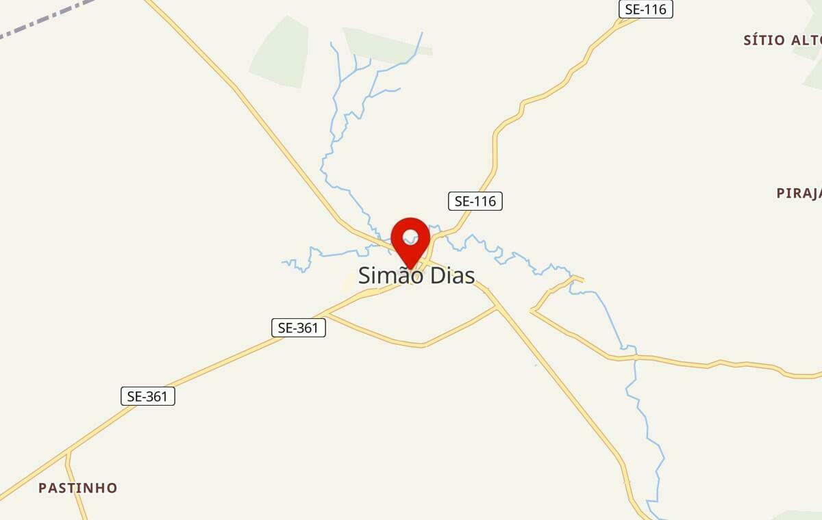 Mapa de Simão Dias em Sergipe