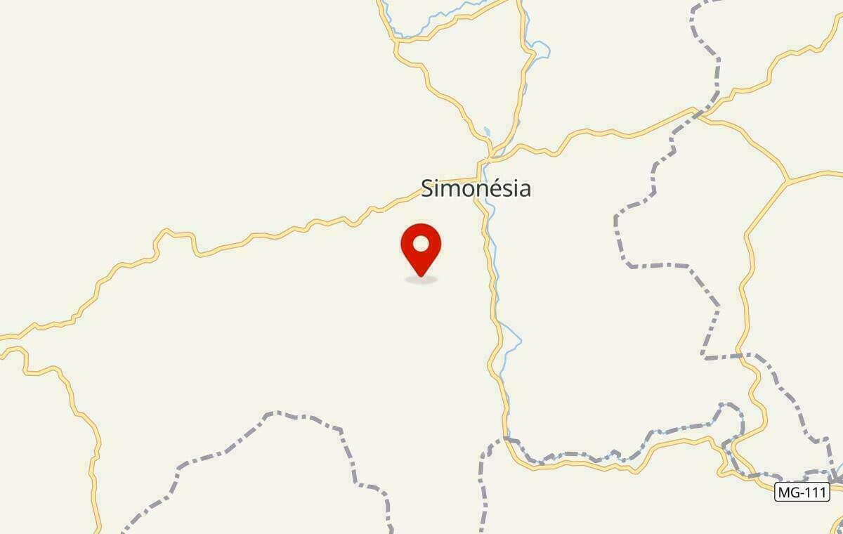 Mapa de Simonésia em Minas Gerais