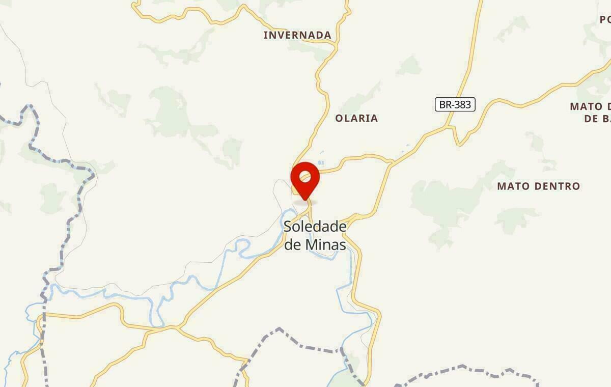 Mapa de Soledade de Minas em Minas Gerais
