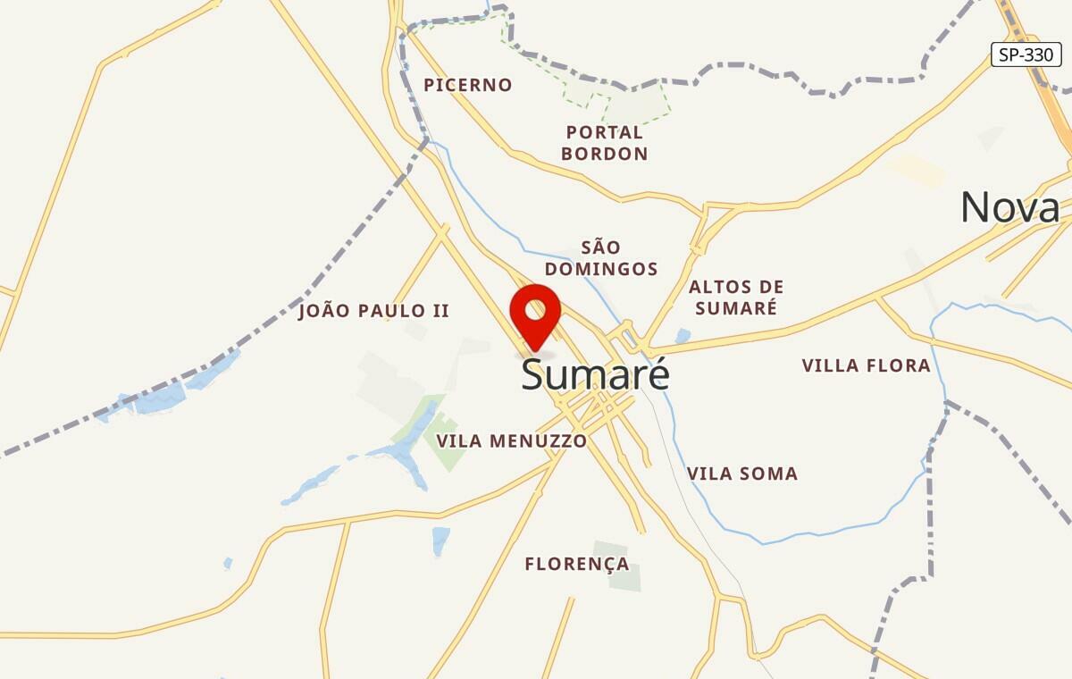 Mapa de Sumaré em São Paulo