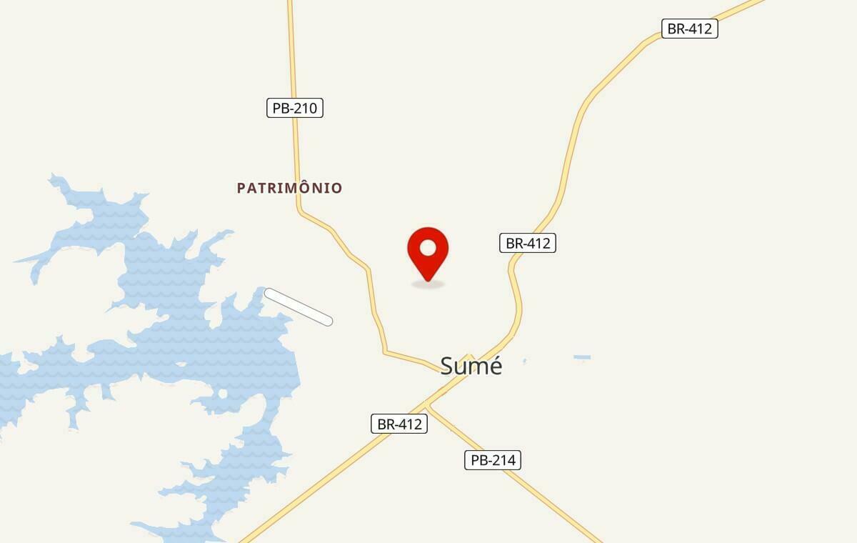 Mapa de Sumé na Paraíba