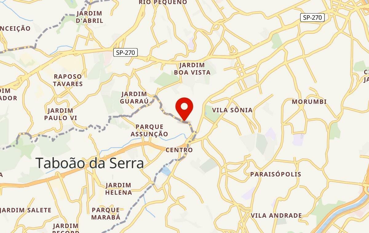 Mapa de Taboão da Serra em São Paulo