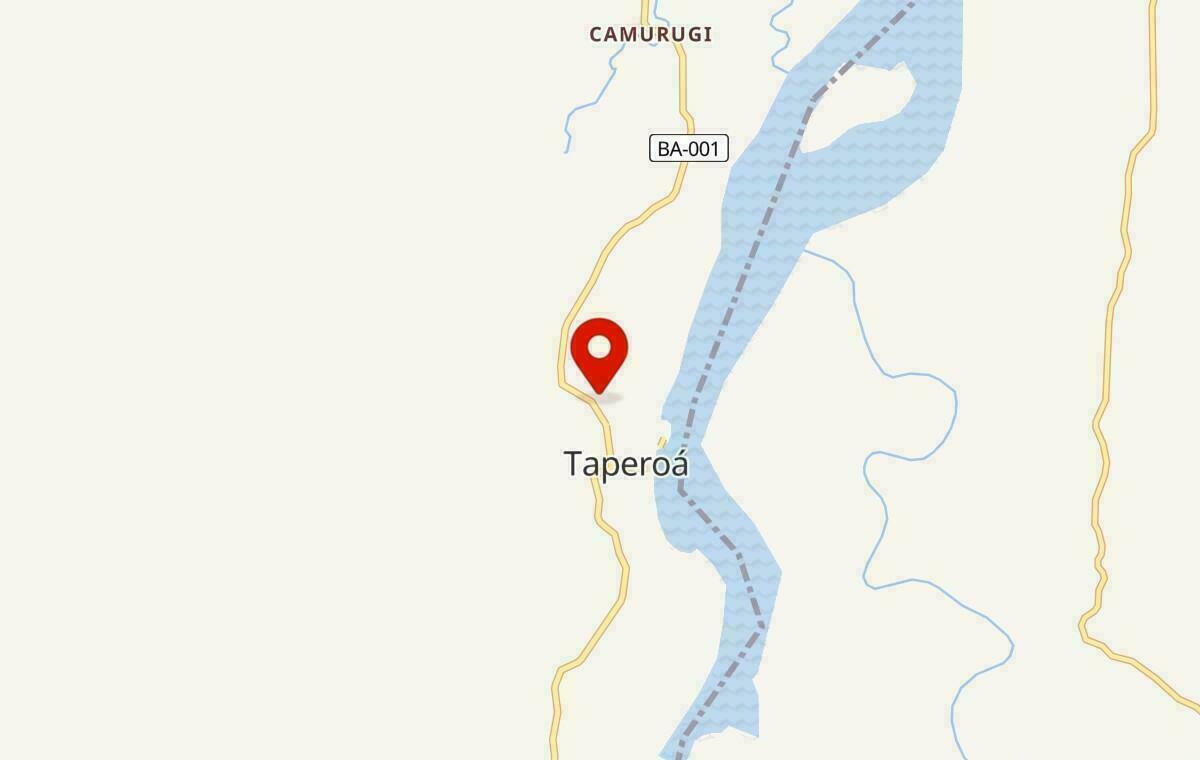 Mapa de Taperoá na Bahia
