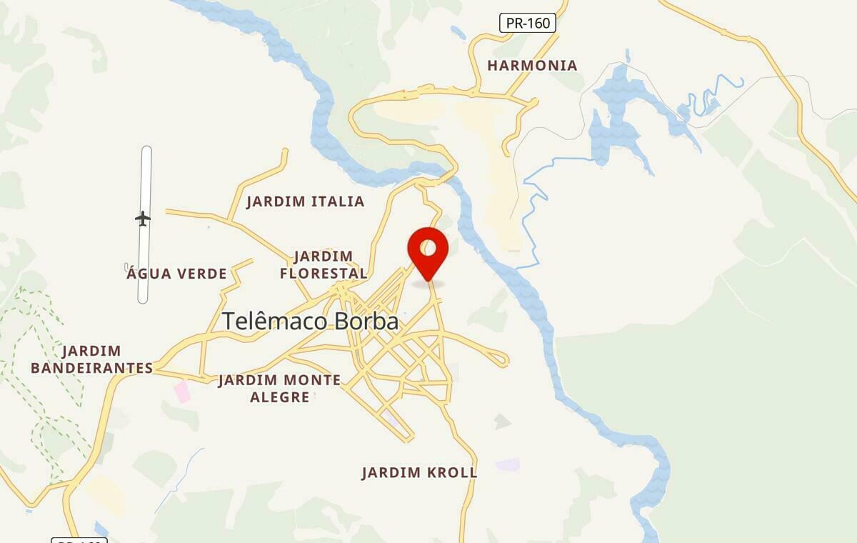 Mapa de Telêmaco Borba no Paraná