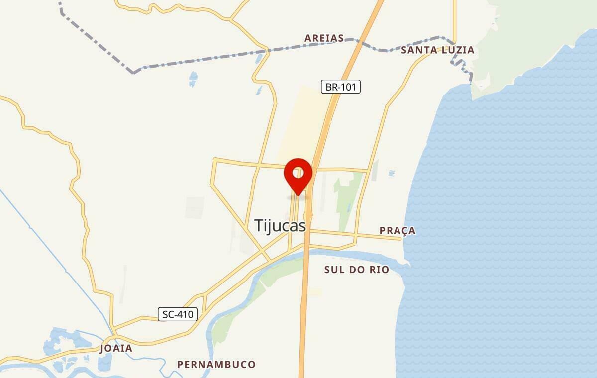 Mapa de Tijucas em Santa Catarina