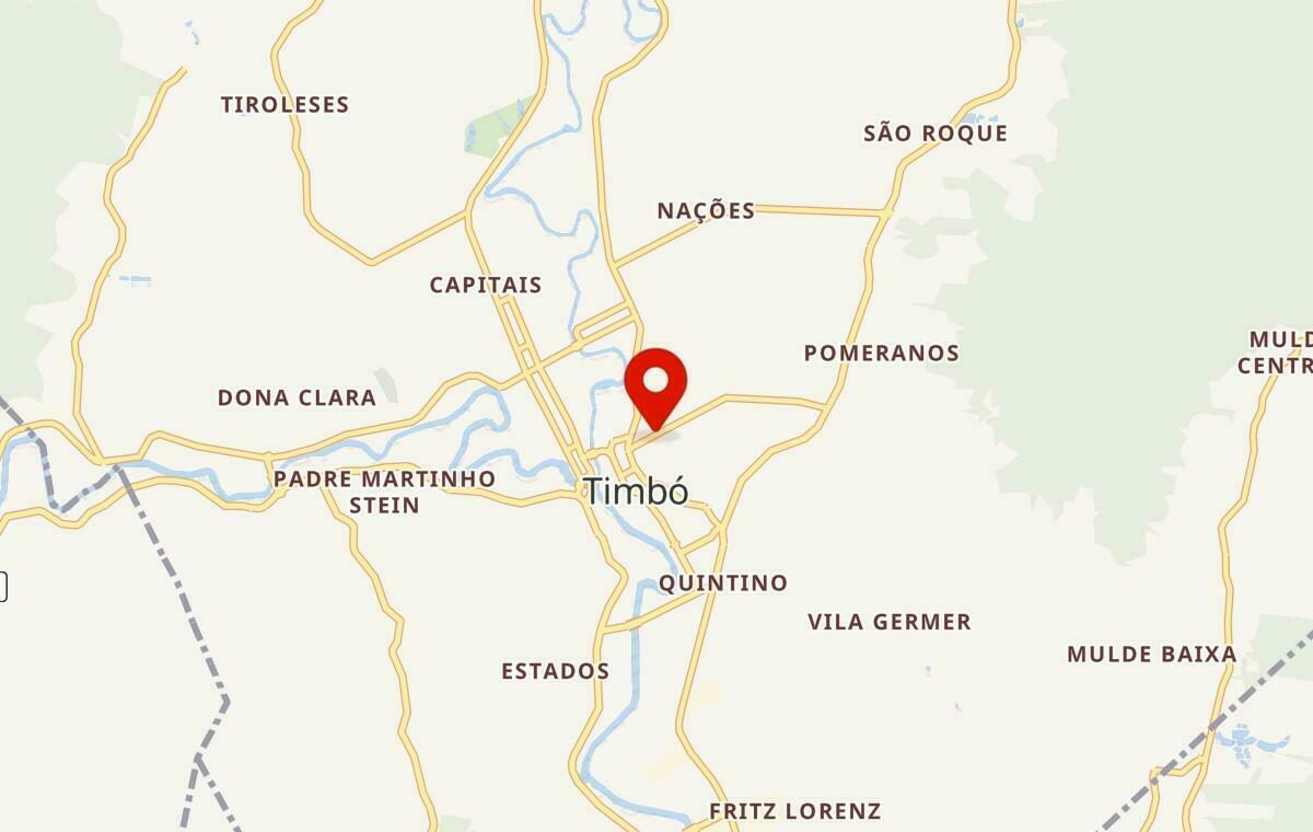 Mapa de Timbó em Santa Catarina