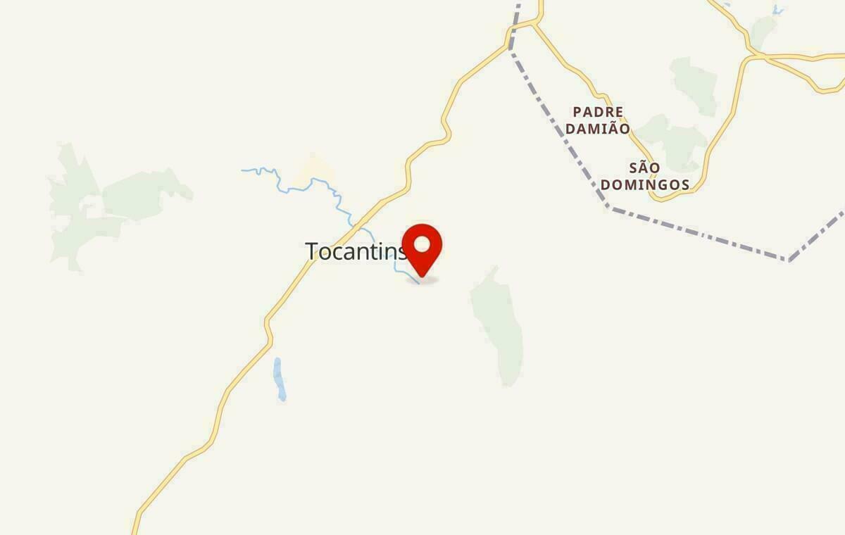 Mapa de Tocantins em Minas Gerais