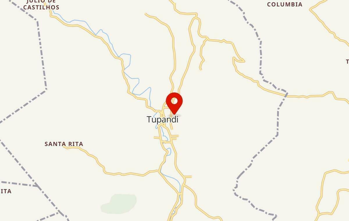 Mapa de Tupandi no Rio Grande do Sul