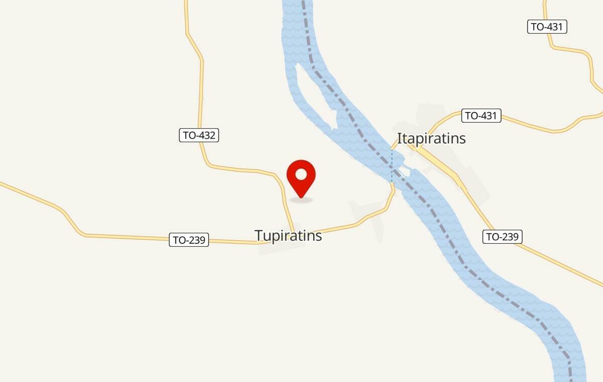 Mapa de Tupiratins no Tocantins