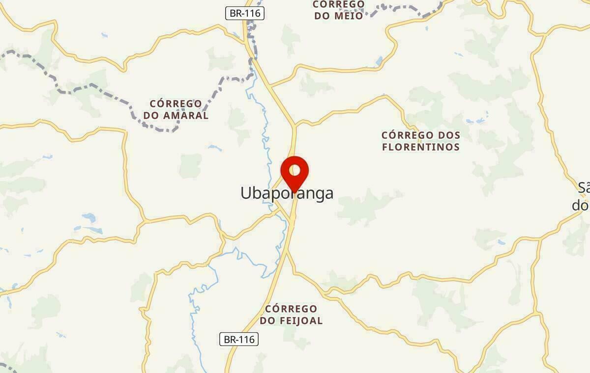 Mapa de Ubaporanga em Minas Gerais