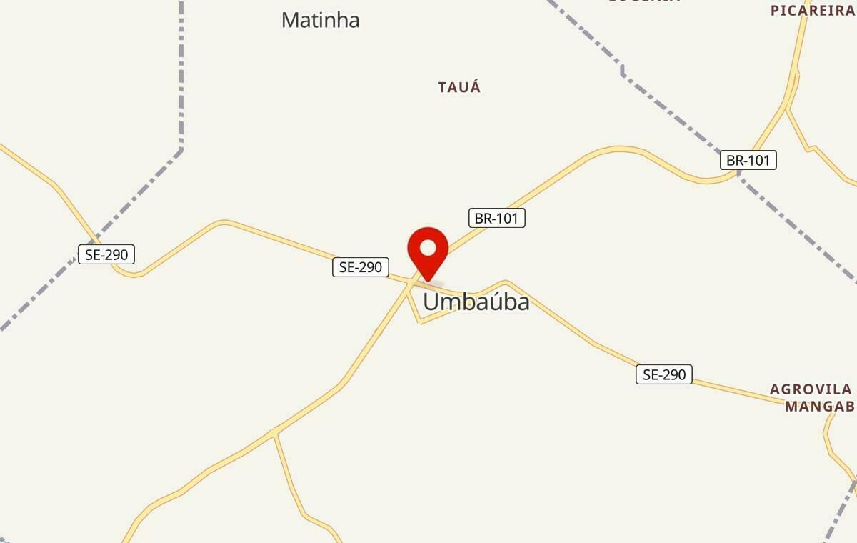 Mapa de Umbaúba em Sergipe