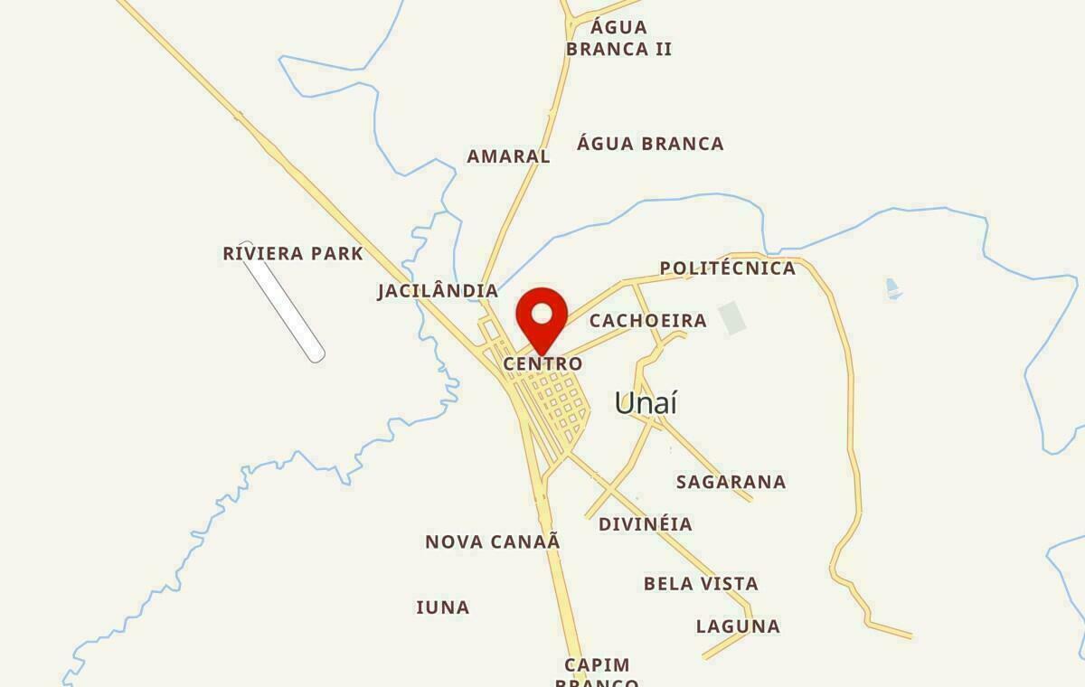 Mapa de Unaí em Minas Gerais