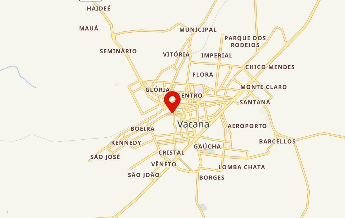 Mapa de Vacaria no Rio Grande do Sul