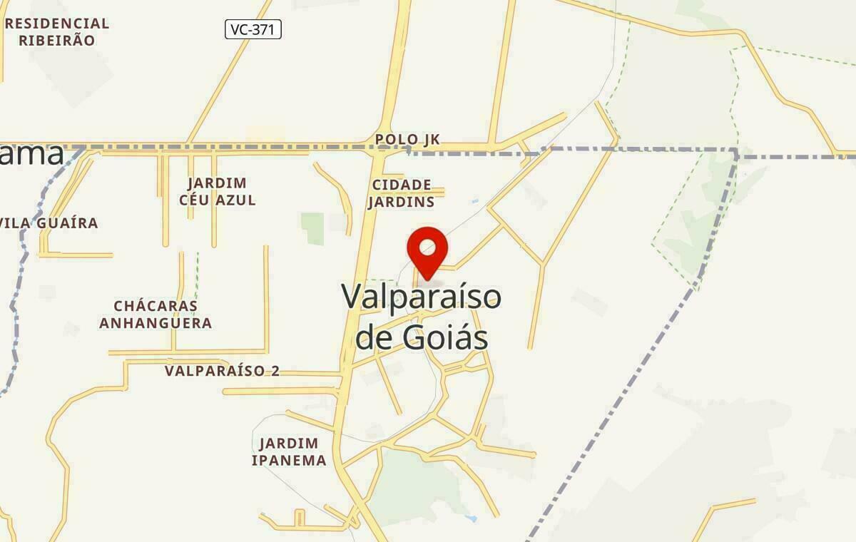Mapa de Valparaíso de Goiás em Goiás