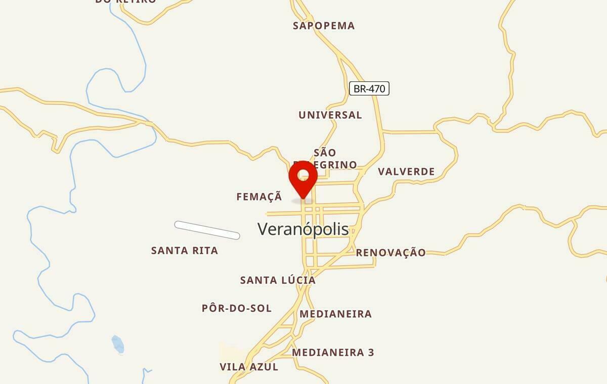 Mapa de Veranópolis no Rio Grande do Sul