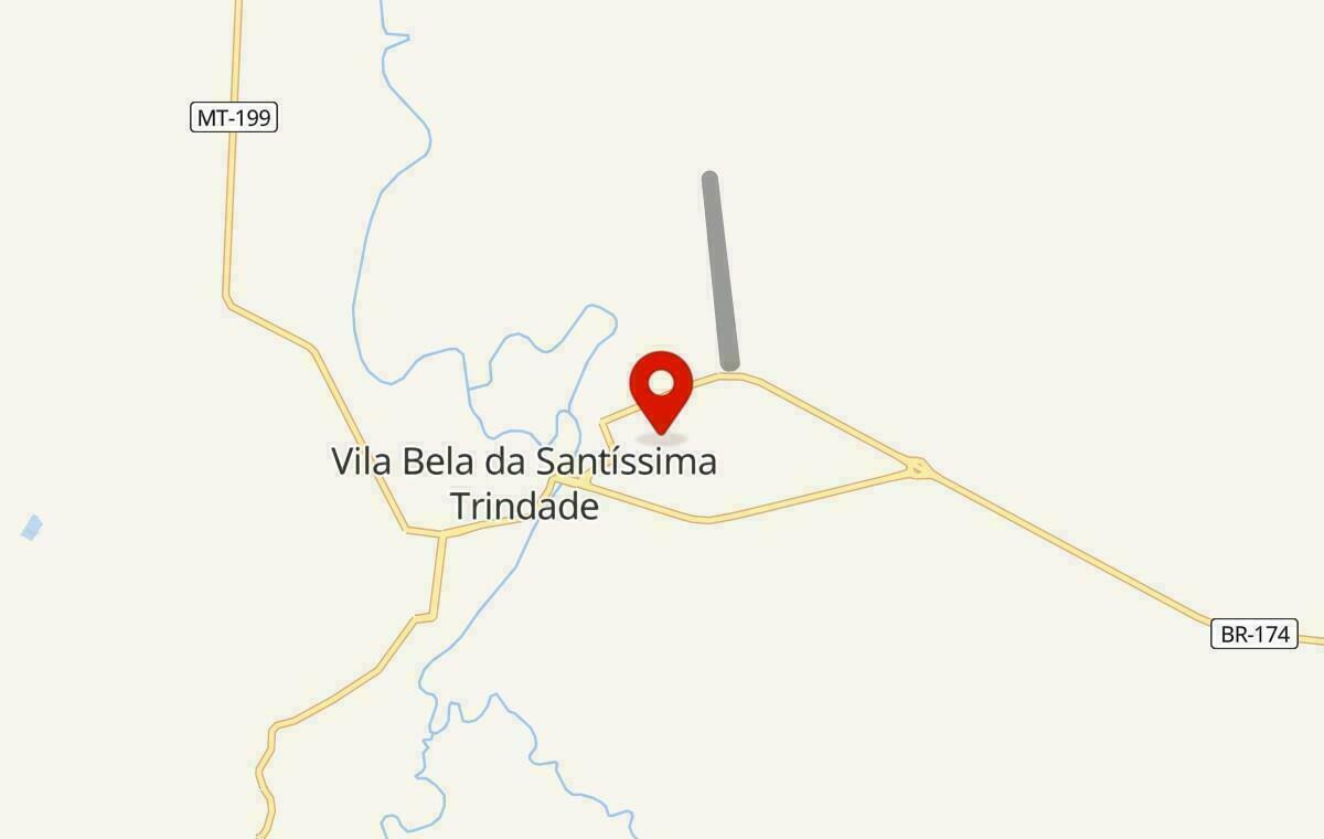 Mapa de Vila Bela da Santíssima Trindade no Mato Grosso