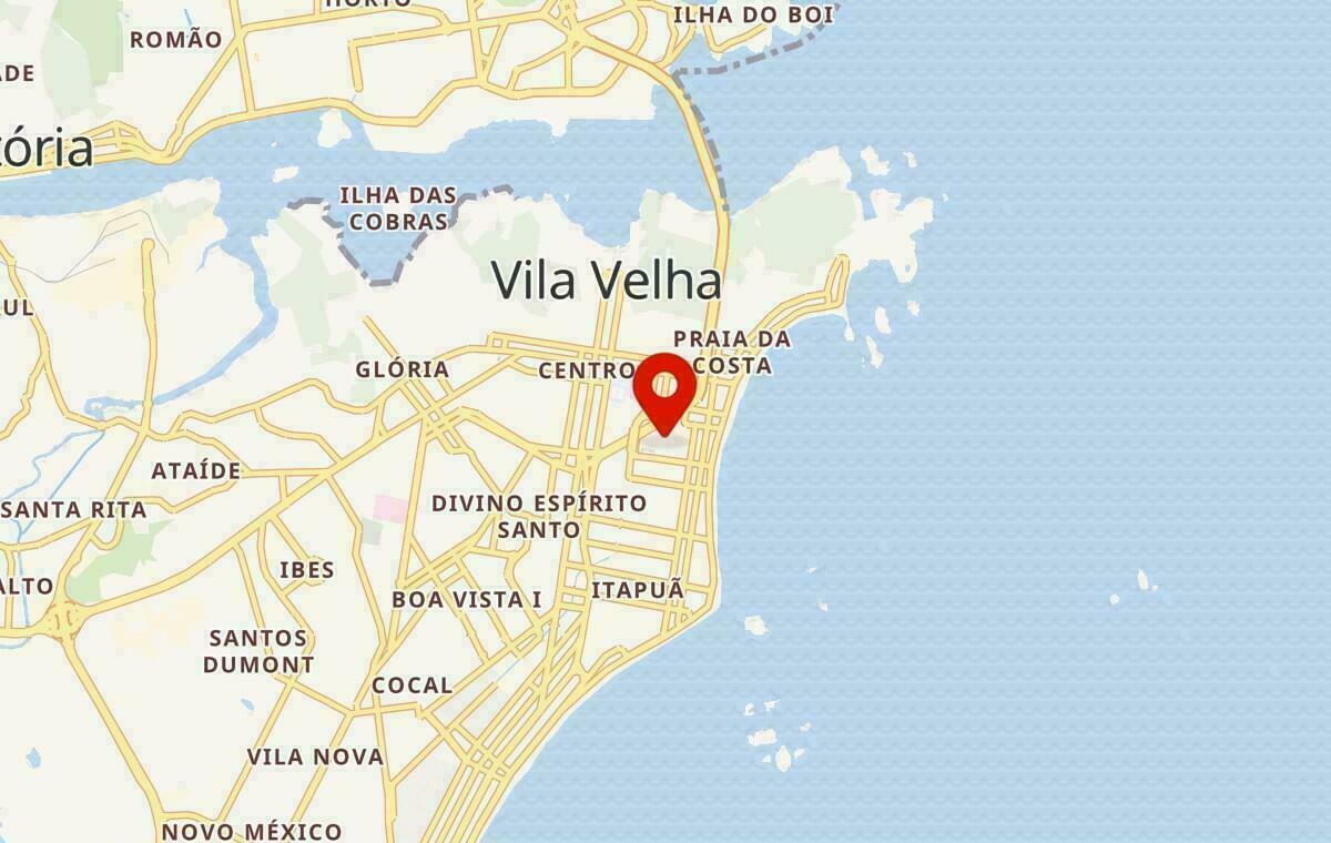 Mapa de Vila Velha no Espírito Santo