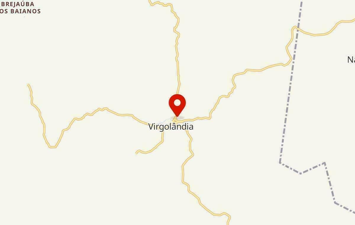 Mapa de Virgolândia em Minas Gerais