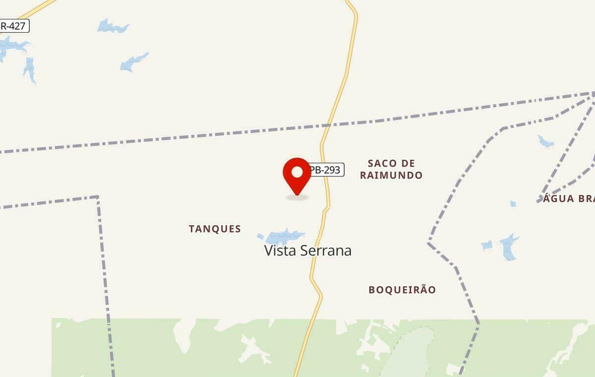 Mapa de Vista Serrana na Paraíba