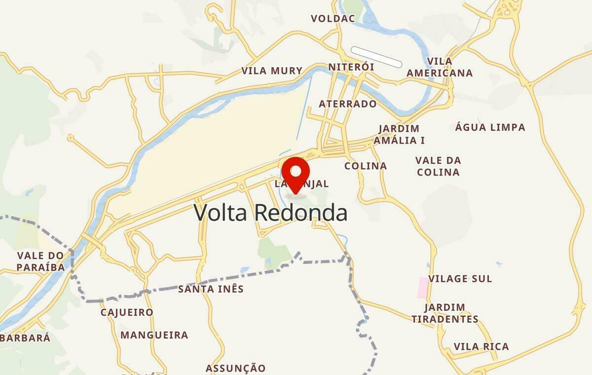 Mapa de Volta Redonda no Rio de Janeiro