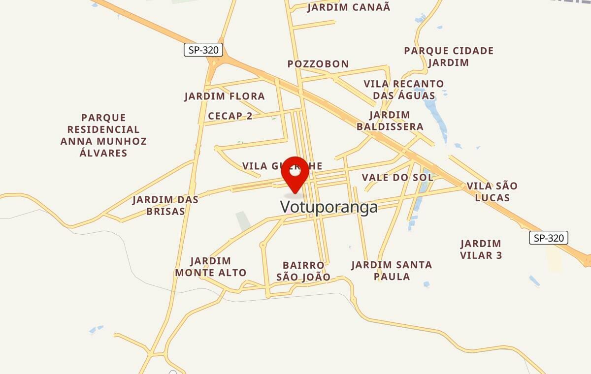 Mapa de Votuporanga em São Paulo