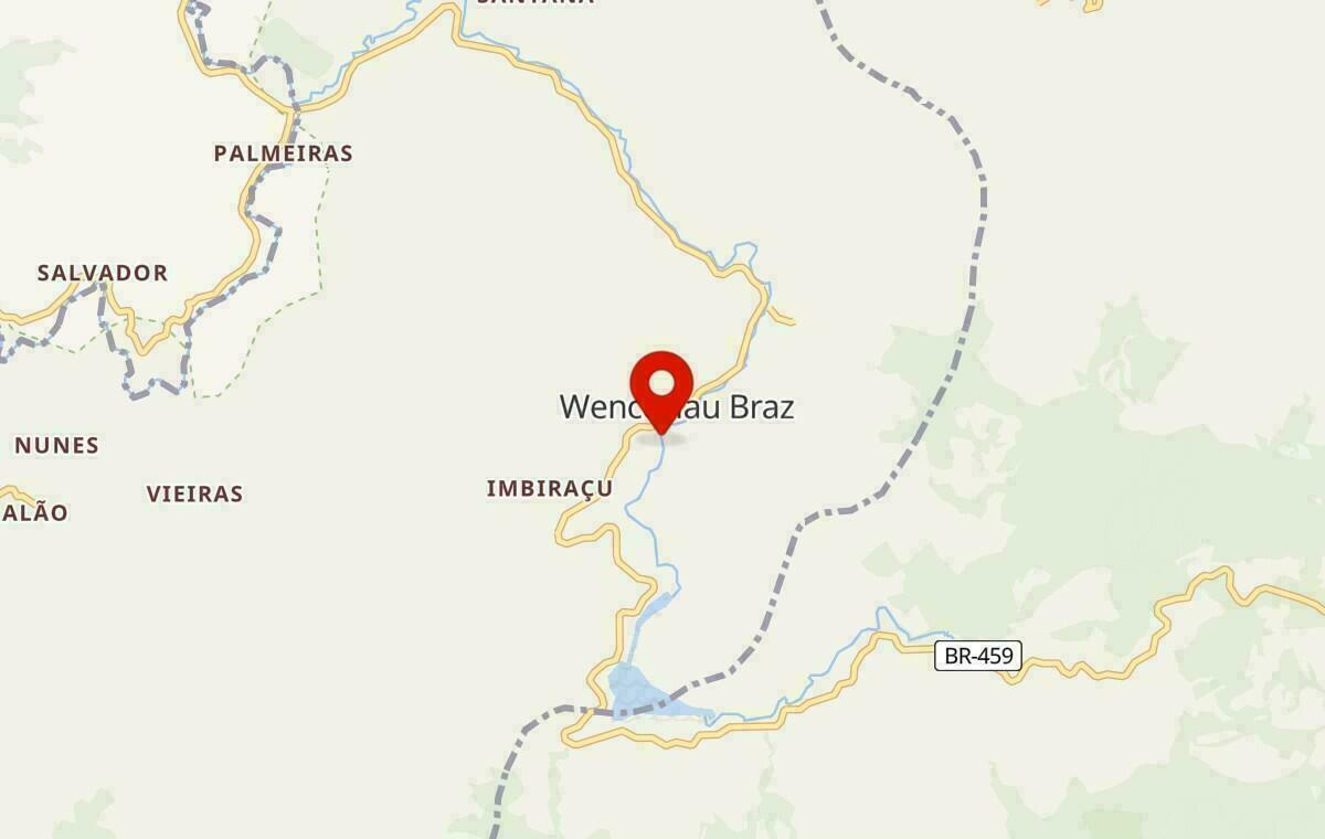 Mapa de Wenceslau Braz em Minas Gerais