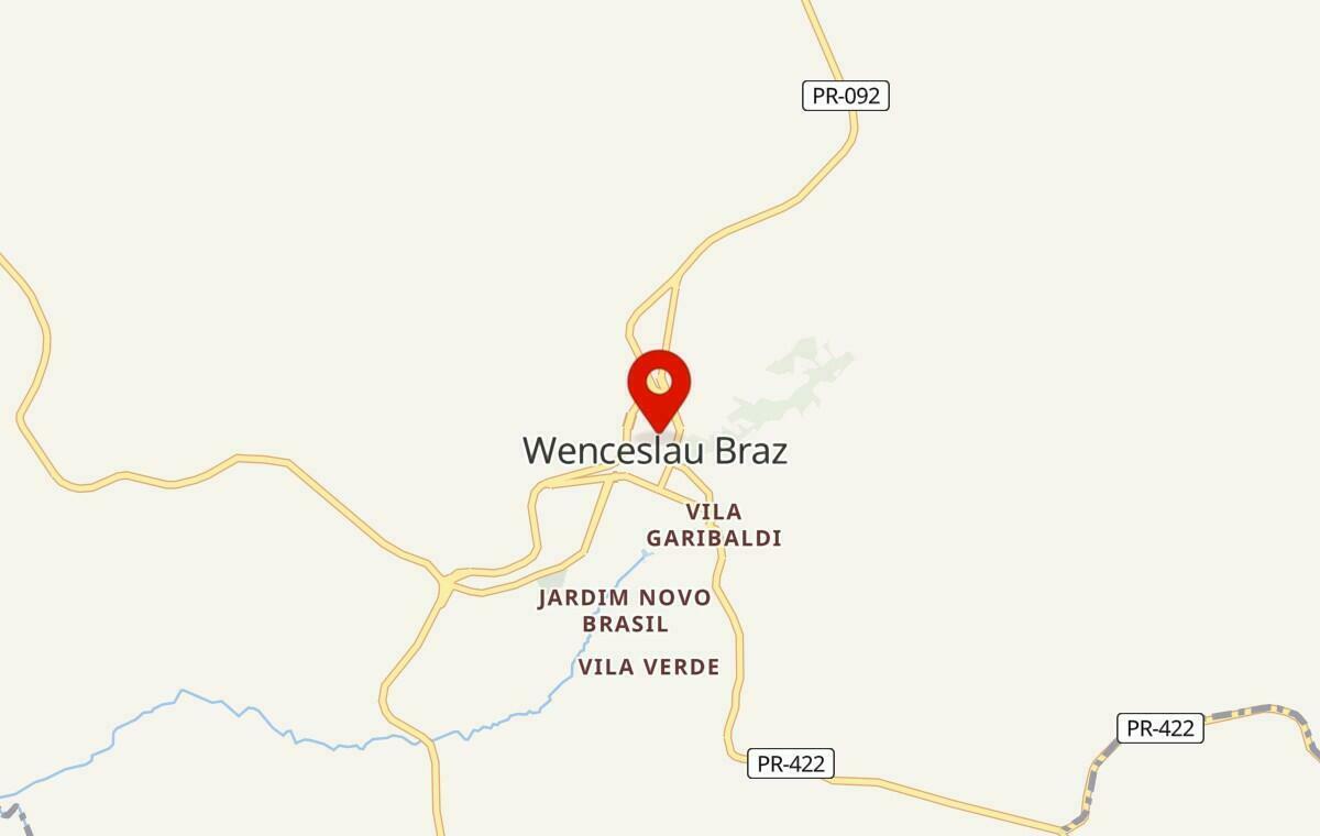 Mapa de Wenceslau Braz no Paraná